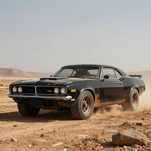 Dynamic Post-Apocalyptic Muscle Car Scene