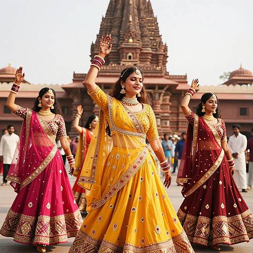 North Indian Women Celebrating Festival