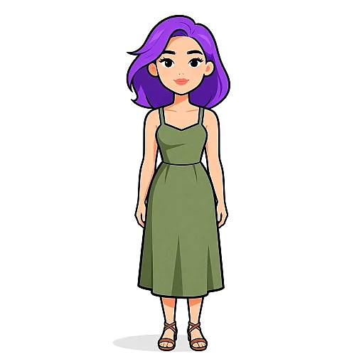 Minimalist Olive Green Dress Woman