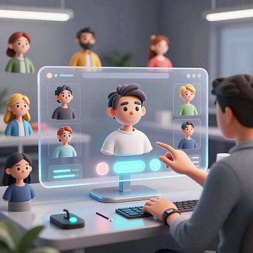 Futuristic 3D Avatar Creator Interface