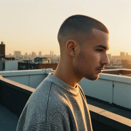Stylish Buzz Cut Rooftop Fashion Shoot