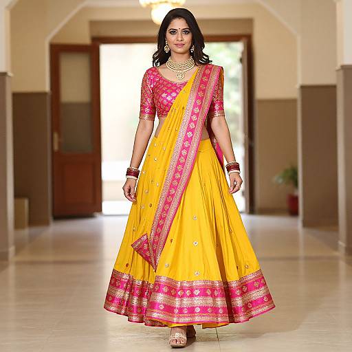 Navratri Garba Dress Woman Walking