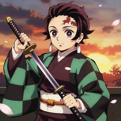 Demon Slayer Anime Girl with Katana