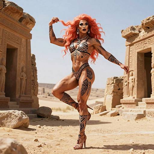 Hyper-Realistic Finnish Drag Queen Bodybuilder