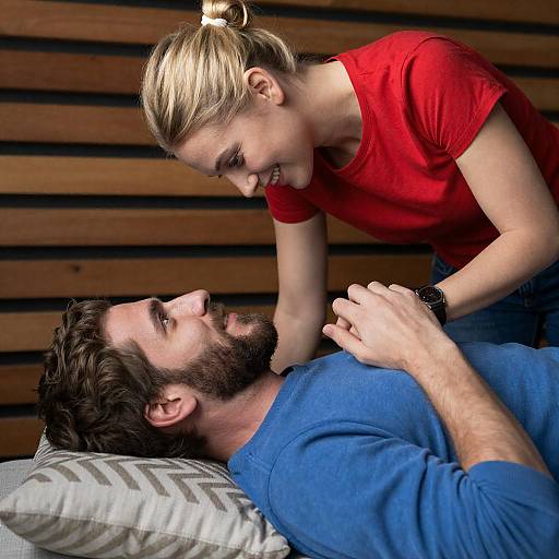 Couple Sharing a Tender Moment Indoors