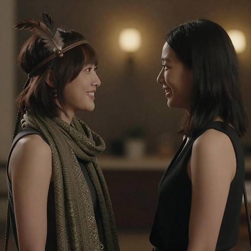 Intimate Portrait of Two Smiling Women