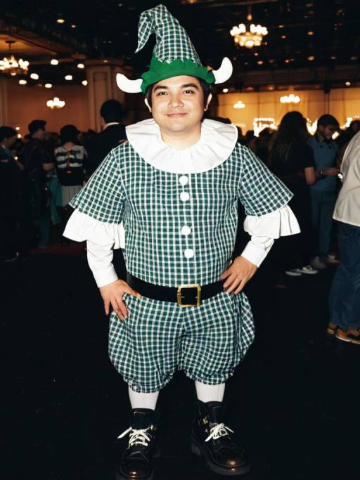 Candid Plaid Munchkin Costume Portrait