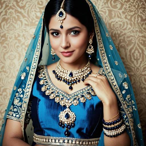 Stunning Bride in Blue Lehenga Portrait