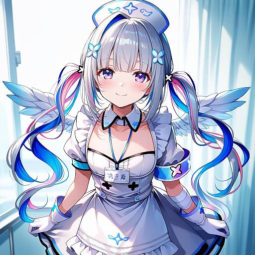 Illustration of Amane kanata (nurse), hololive in the style of Kazu (muchuukai)