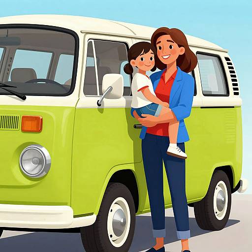 Cheerful Family by Retro Van