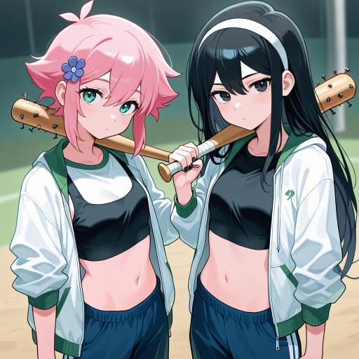 Stylish Girls with Baseball Bat