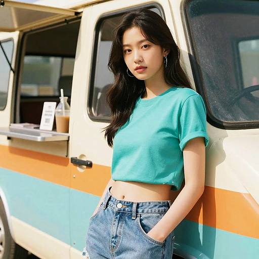 Modern Hipster by Colorful Food Truck