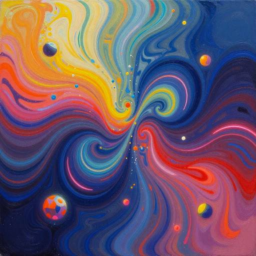 Vibrant Cyberpunk Abstract Digital Art