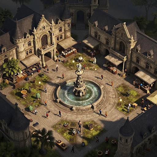 Urban D&D City Plaza Battle Map