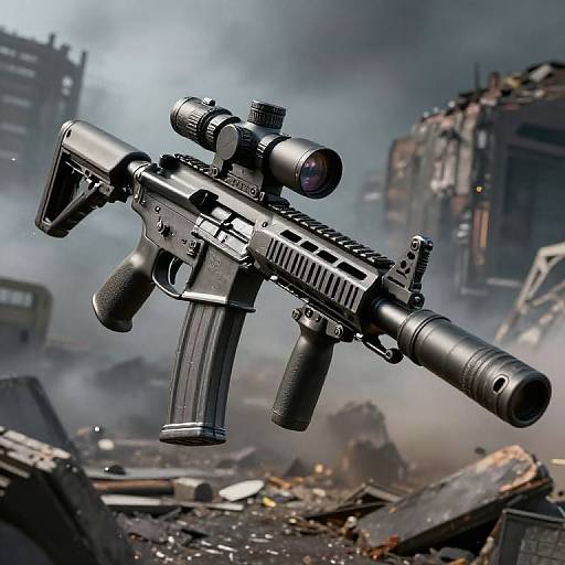 Futuristic M4A16 Tactical Rifle Scene