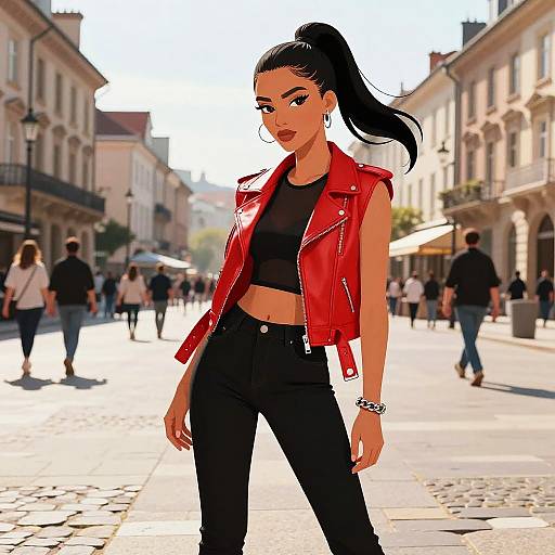 Dynamic Female Street Performer Style