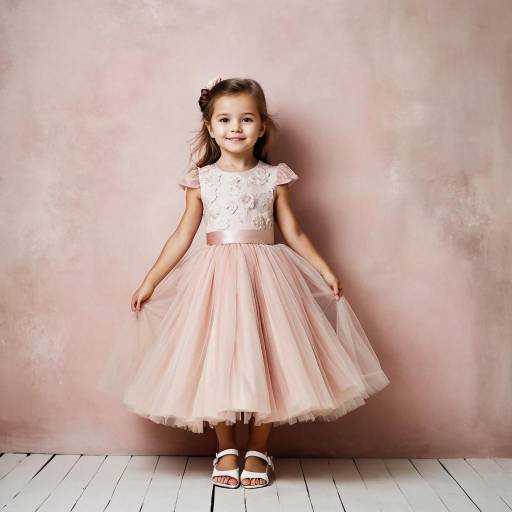 Little Girl in Elegant Pink Dress
