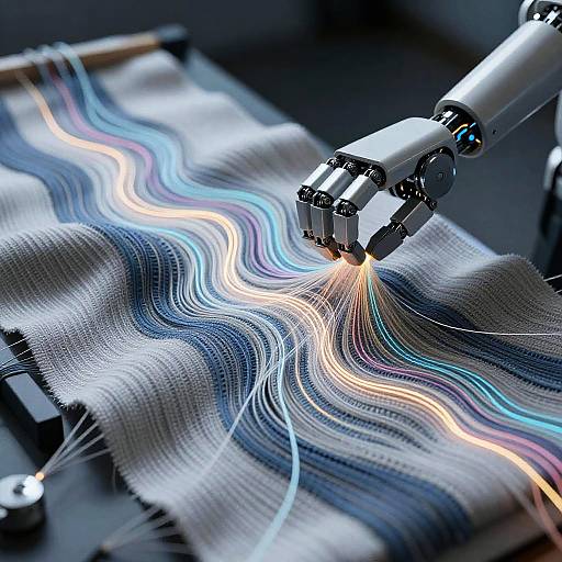 AI Robotic Arms Weaving Digital Fabric