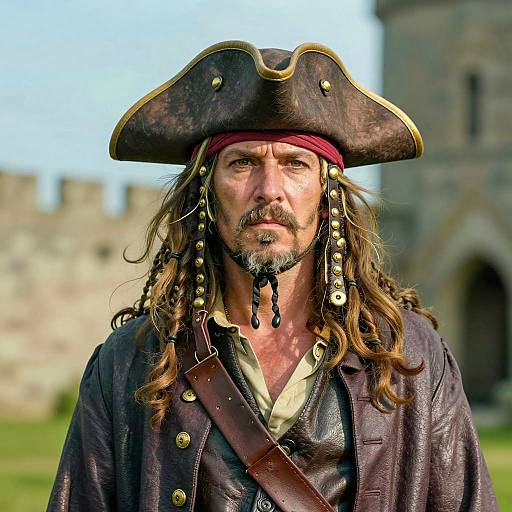 Photorealistic Pirate in Tricorn Hat