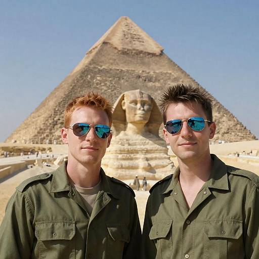 Smiling Men at the Great Pyramid