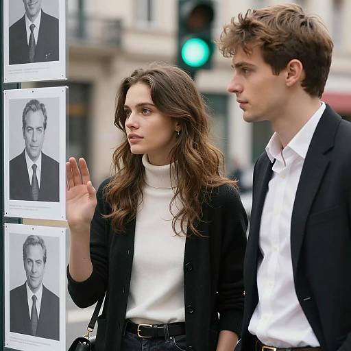 Couple in Urban Setting by Window