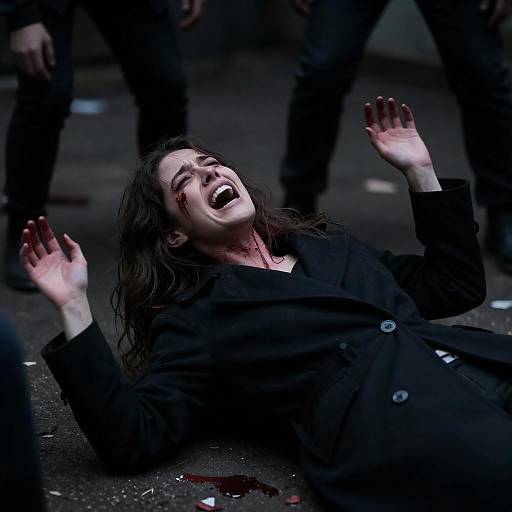 Distressed Woman Surrounded by Darkness