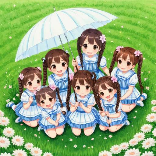 Cheerful Circle of Friends in Nature