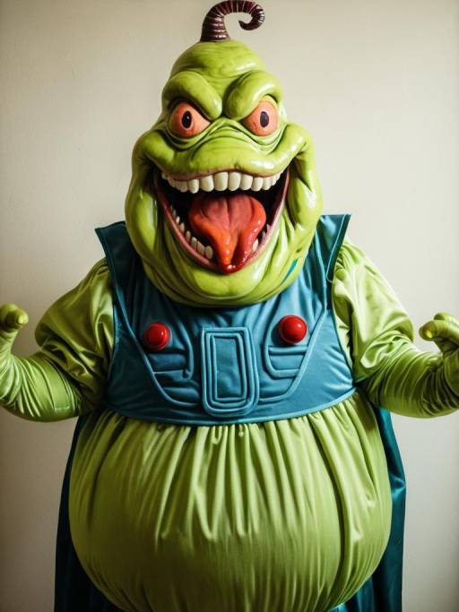 Man in Realistic Slimer Costume