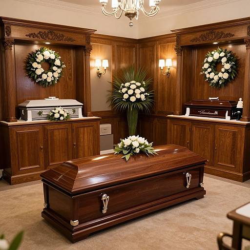 Elegant Vintage Funeral Home Caskets