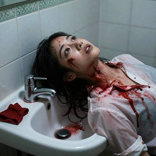 Intense Scene of a Distressed Woman