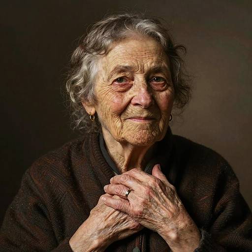 Rembrandt-Style Portrait of an Elderly Woman