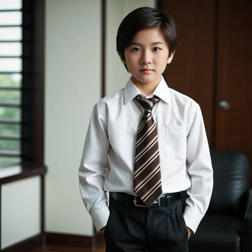 Young Asian Boy in Business Attire