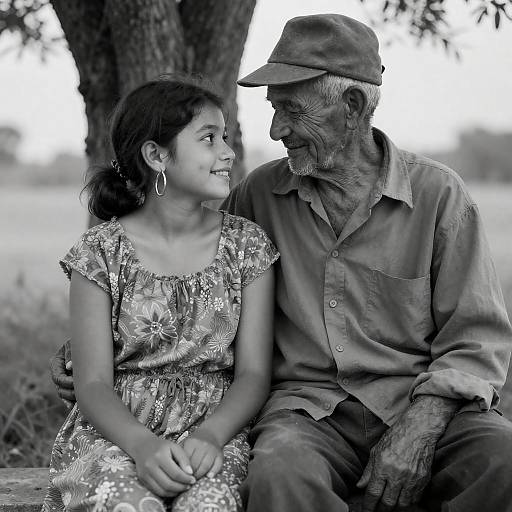Timeless Bond: Elderly Man and Youth