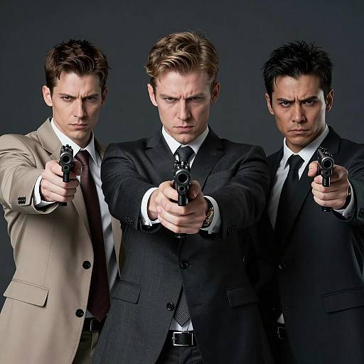 Three Intense Men in Dark Suits
