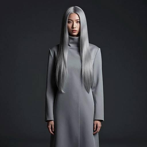 Androgynous Model with Silver Hair