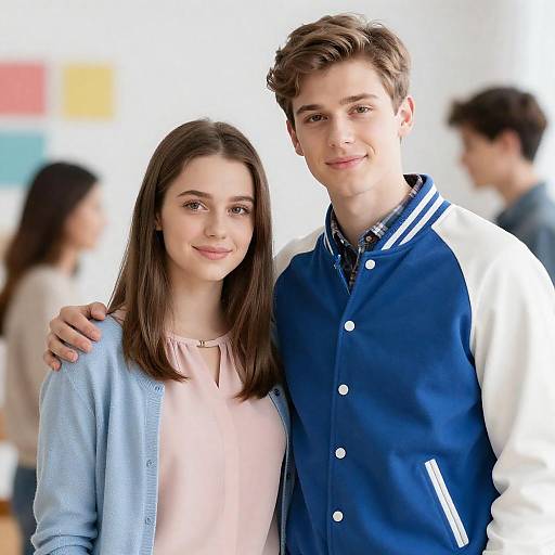 Affectionate Young Couple in Bright Room