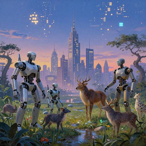 Fantastical AI Cityscape at Twilight