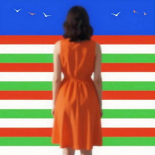 Vibrant Abstract Silhouette with Stripes