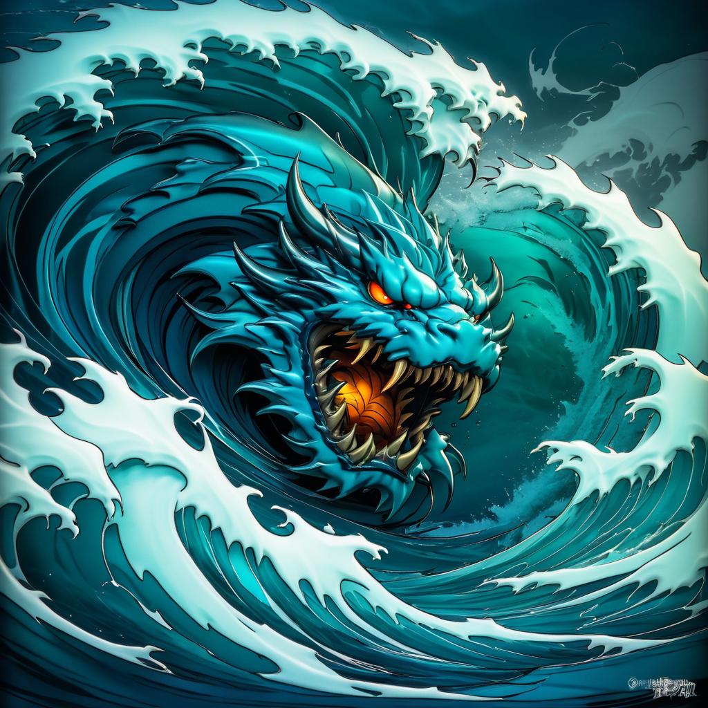 Stormy Sea Monster in Joe Madureira Style