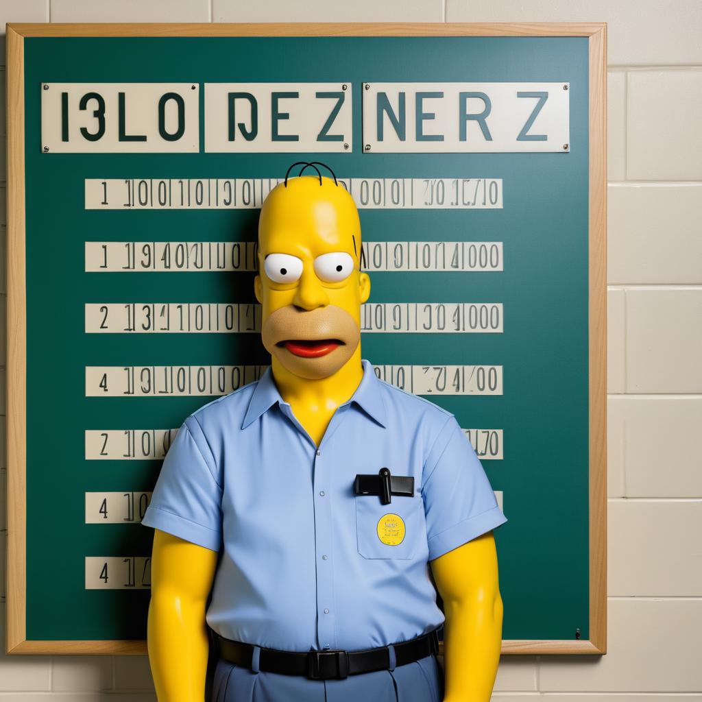 Hilarious Homer Simpson Mugshot Art