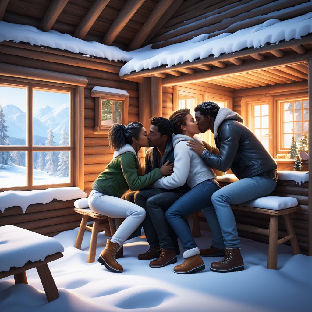 Passionate Encounters in a Snowy Cabin