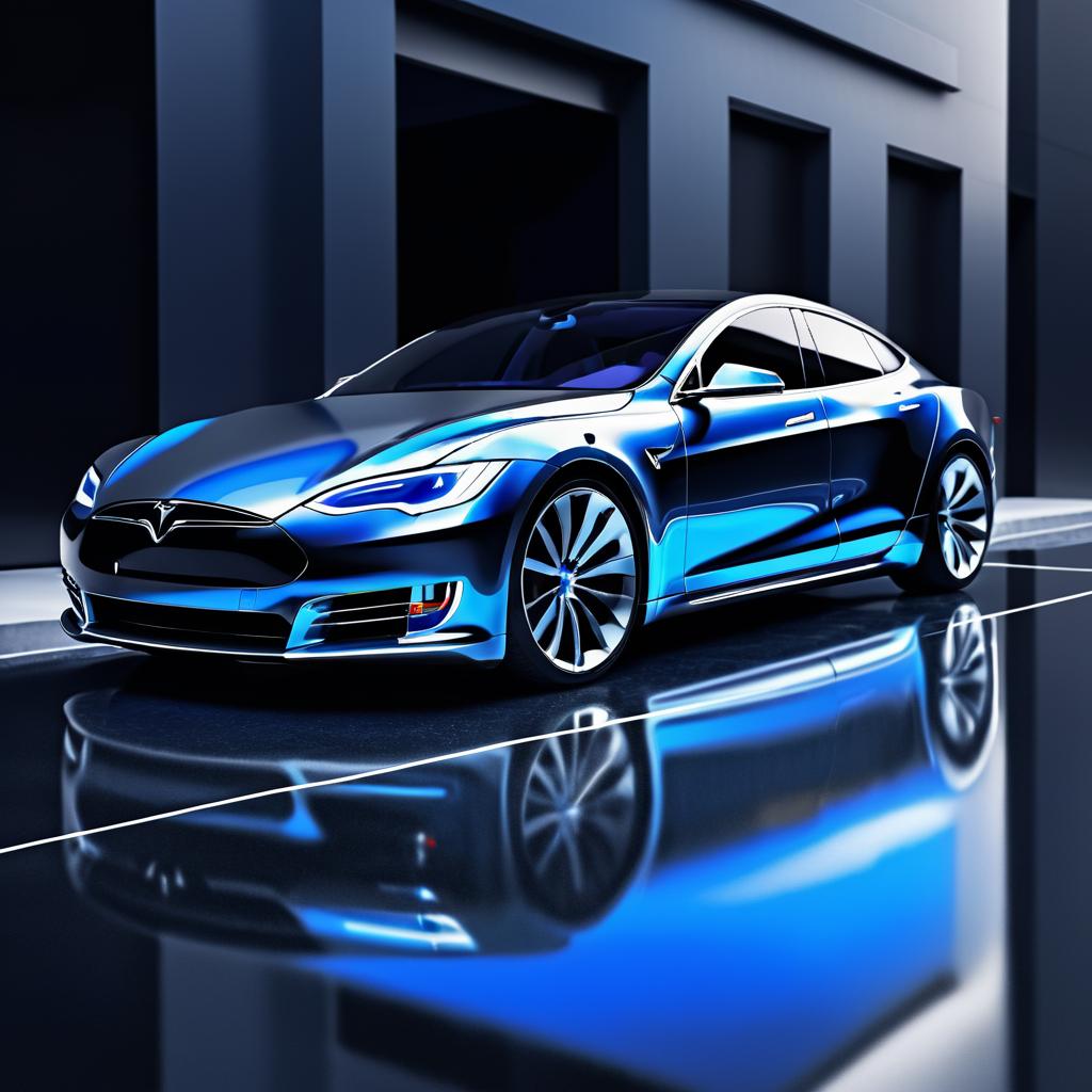 Sleek Tesla Model S Automotive Advertisement