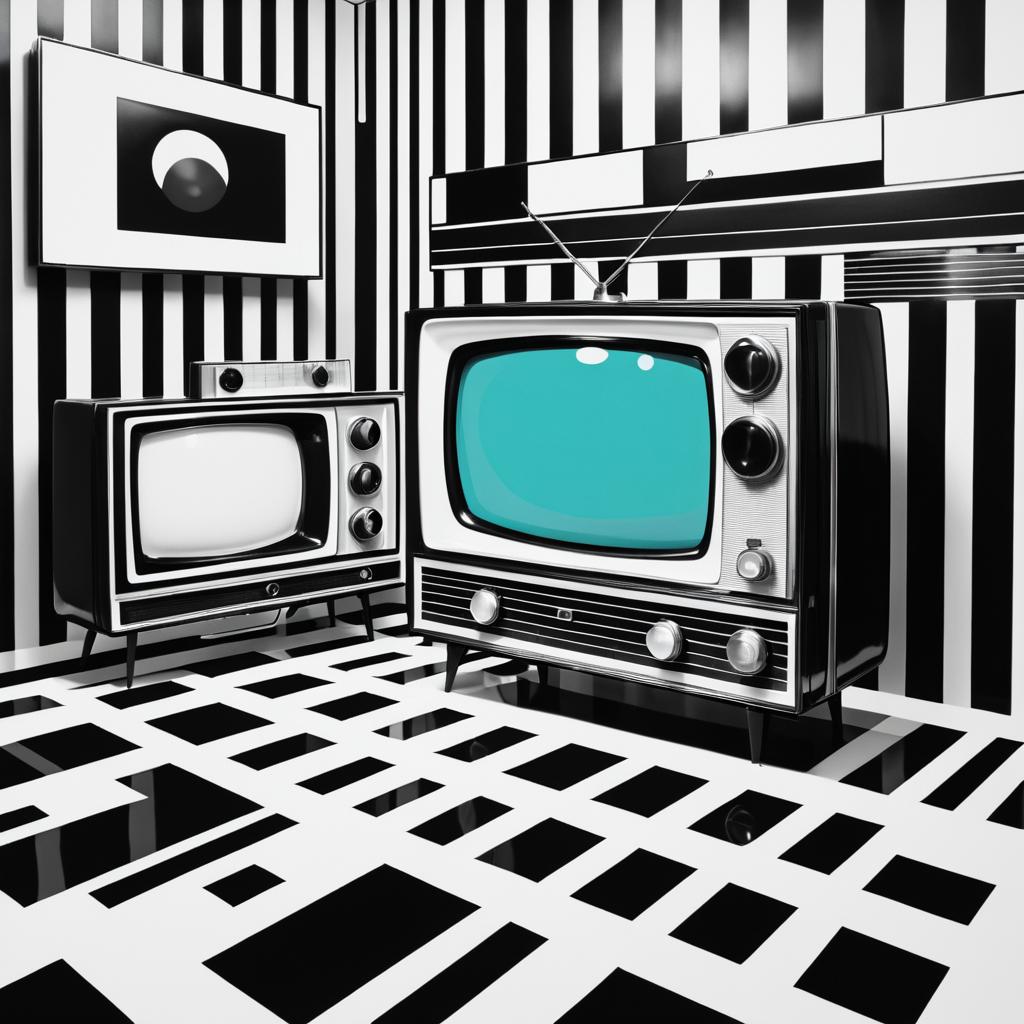 Retro TV Artwork in Warhol Style