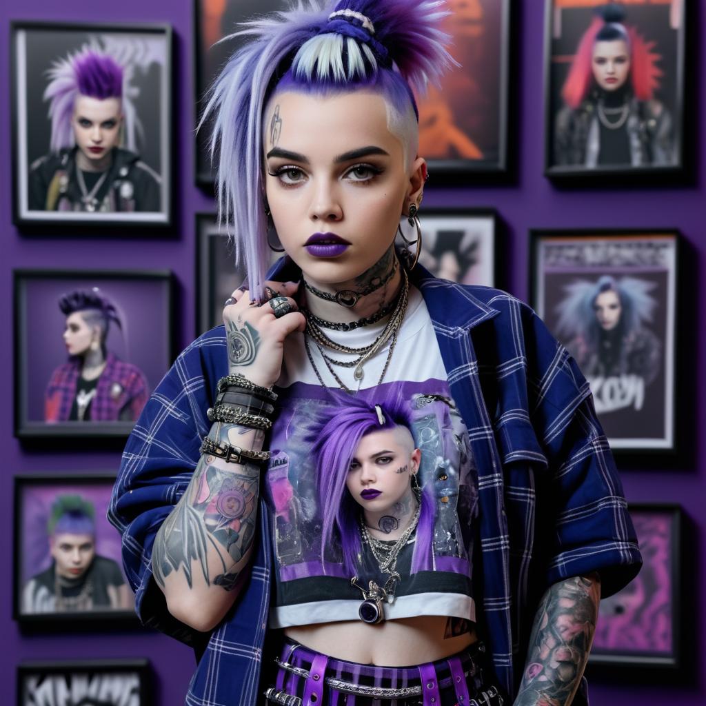 Hyperrealistic Billie Eilish Punk Portrait