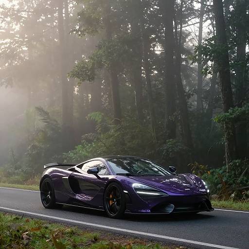 Mystical Purple Sports Car Drive