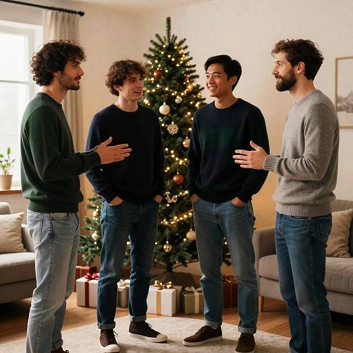Festive Living Room Gathering at Christmas