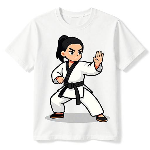 Asian Female Martial Artist Vector Art