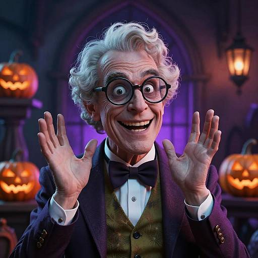 Quirky Uncle Fester Halloween Cartoon