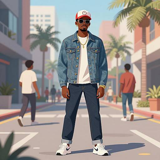 Illustration of Ali baba saluja, magi the labyrinth of magic in the style of Koruri