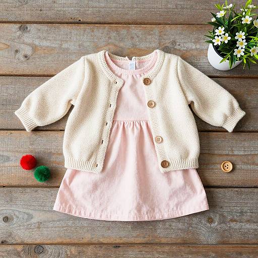 Pastel Baby Outfit Overhead Layout